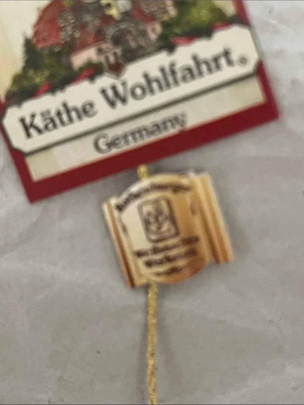 Käthe Wohlfahrt Red Santa 'Frohes Fest' Hanging Ornament